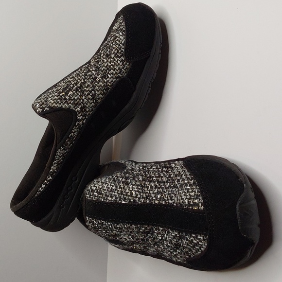 Easy Spirit traveltime278 mule 7M black suede metallic tweed - Picture 1 of 7